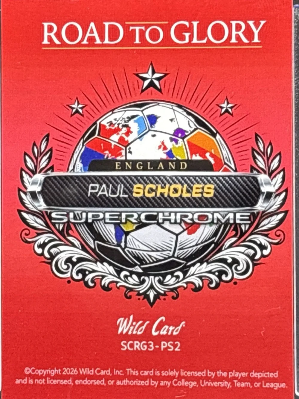 Wild Card Paul Scholes Road to Glory SuperChrome Soccer Trading Card LE 4/8